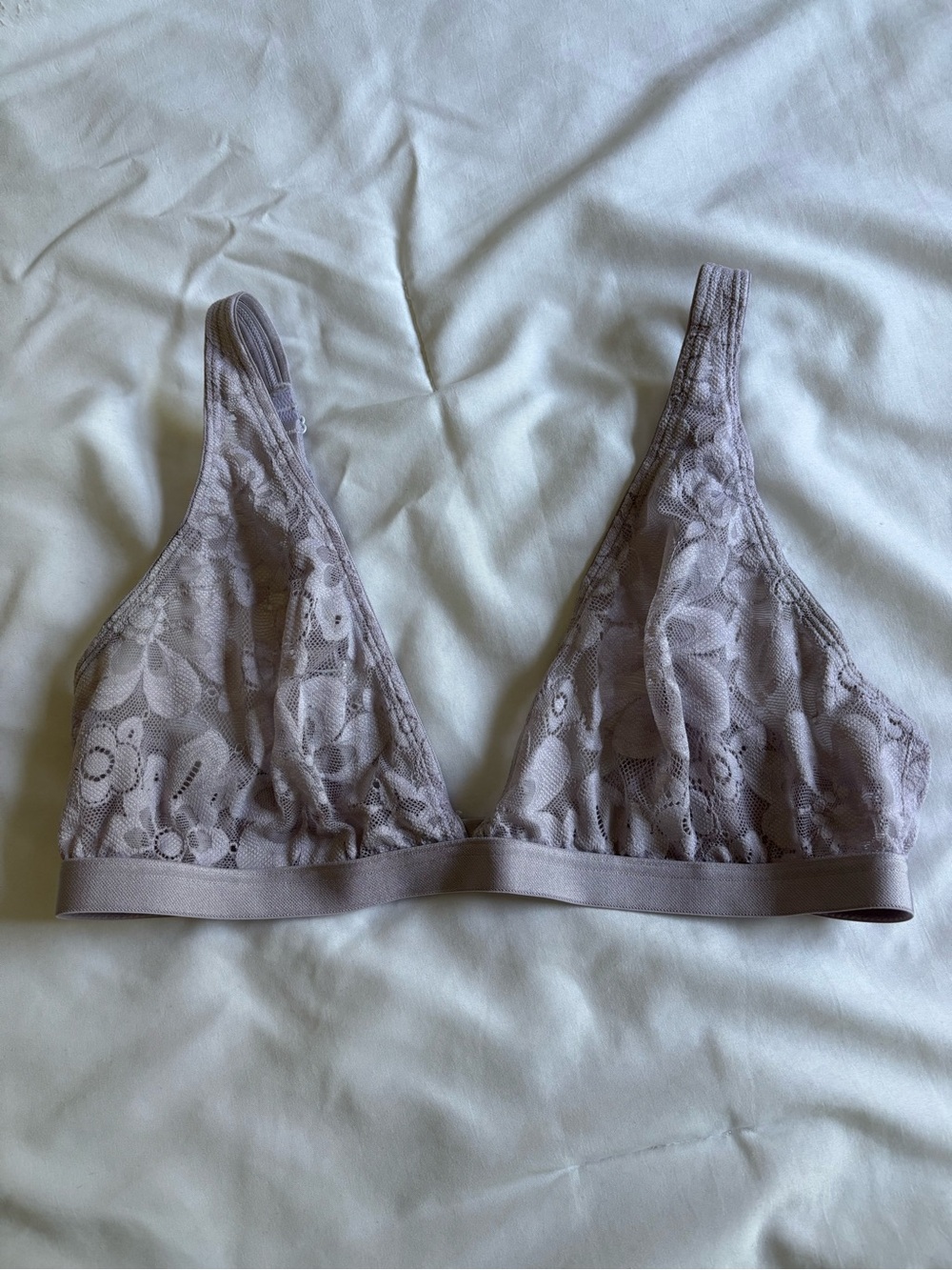 Lace Triangle Bralette in Mauve Taupe
